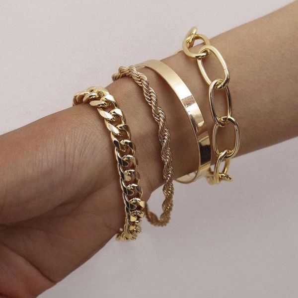 link, chain trendy braided design women's bracelet set hyperbole hip hop rock for women wedding party jewelry accessories, Black
link, chain trendy braided design women's bracelet set hyperbole hip hop rock for women wedding party jewelry accessories, Black
