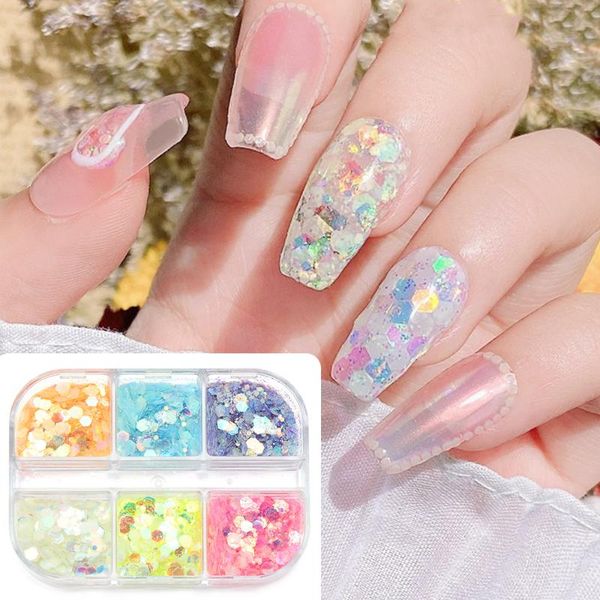 nail glitter 6 grid luminous powder/sequin glow in the dark neon hexagon fluorescent flake for nails art decorations manicure, Silver;gold
nail glitter 6 grid luminous powder/sequin glow in the dark neon hexagon fluorescent flake for nails art decorations manicure, Silver;gold