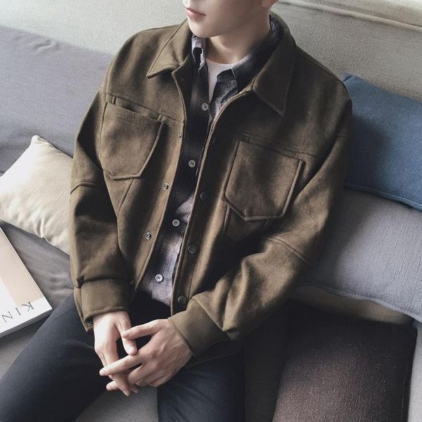 men's jackets retro short jacket multi-pocket snap button design classic lapel moose fur coat windproof spring autumn male clothes, Black;brown
men's jackets retro short jacket multi-pocket snap button design classic lapel moose fur coat windproof spring autumn male clothes, Black;brown