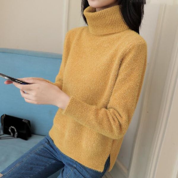 imitation mink cashmere thick women sweater 2021 autumn winter long sleeve turtleneck knitted pullover warm jumper women's sweaters, White;black
imitation mink cashmere thick women sweater 2021 autumn winter long sleeve turtleneck knitted pullover warm jumper women's sweaters, White;black