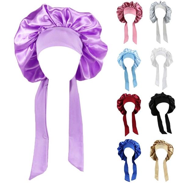beanie/skull caps 875b womens satin bonnet with wide stretch ties long hair care girls night sleep hat silky head wrap shower cap, Blue;gray
beanie/skull caps 875b womens satin bonnet with wide stretch ties long hair care girls night sleep hat silky head wrap shower cap, Blue;gray
