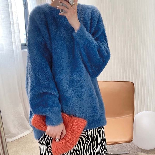 women's sweaters and pullovers long sleeve soft veet pullover loose warm thick pull femme streetwear 6ul2, White;black
women's sweaters and pullovers long sleeve soft veet pullover loose warm thick pull femme streetwear 6ul2, White;black