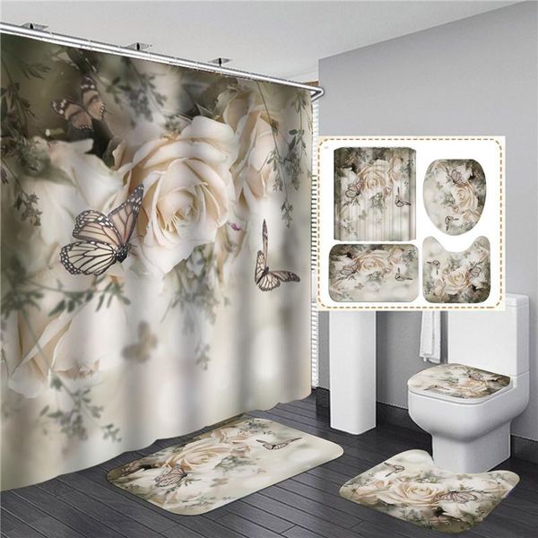 fashion flower shower curtain set color waterproof bathtub screen bath with mats carpet rug bathroom home decor drop curtains
fashion flower shower curtain set color waterproof bathtub screen bath with mats carpet rug bathroom home decor drop curtains