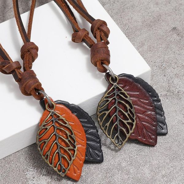 pendant necklaces wangaiyao fashion personality retro leaf cowhide necklace simple leather rope men and women couple sweater chain, Silver
pendant necklaces wangaiyao fashion personality retro leaf cowhide necklace simple leather rope men and women couple sweater chain, Silver