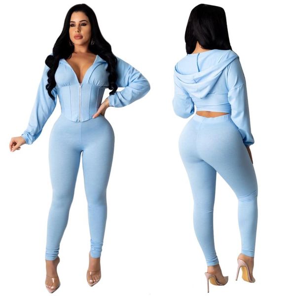 women's two piece pants characteristic waist casual set zipper long sleeve cropped sweatshirt pencil women tracksuit outfit, White
women's two piece pants characteristic waist casual set zipper long sleeve cropped sweatshirt pencil women tracksuit outfit, White
