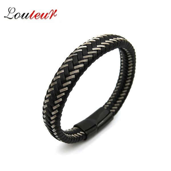 charm bracelets louleur fashion male jewelry braided leather bracelet handmade black stainless steel magnetic clasps men wrist gifts, Golden;silver
charm bracelets louleur fashion male jewelry braided leather bracelet handmade black stainless steel magnetic clasps men wrist gifts, Golden;silver