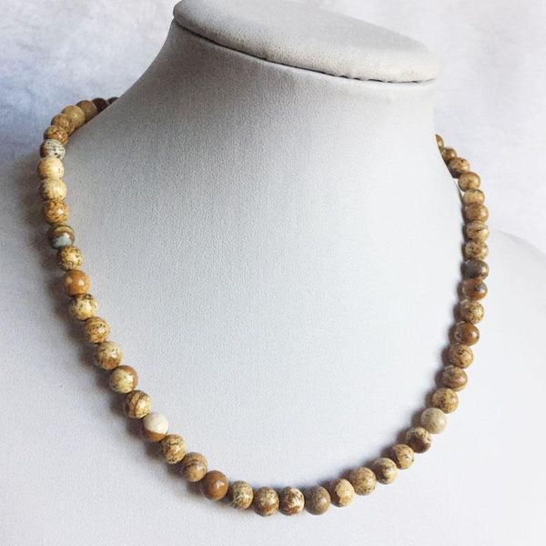 chains 4/6/8/10mm elegant yellow picture jaspers necklace round natural onyx gem stone choker wedding gift for women fashion jewelry, Silver
chains 4/6/8/10mm elegant yellow picture jaspers necklace round natural onyx gem stone choker wedding gift for women fashion jewelry, Silver