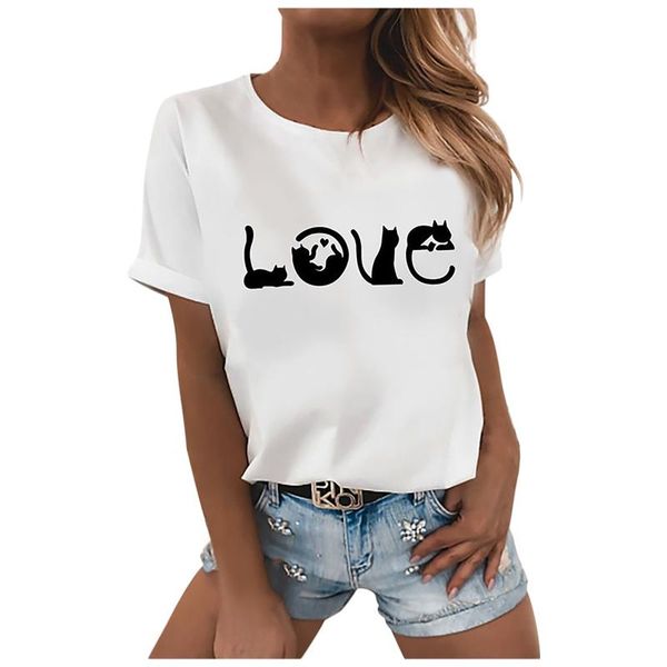 women's t-shirt t shirt casual summer fun quirky print fashion loose short-sleeved camisetas de mujer crop top, White
women's t-shirt t shirt casual summer fun quirky print fashion loose short-sleeved camisetas de mujer crop top, White