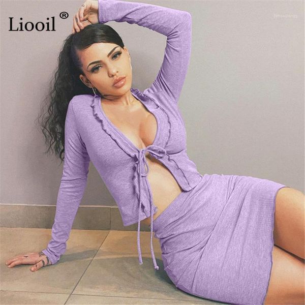 women's tracksuits liooil knit ribbed two piece set drawstring and skirts 2021 long sleeve v neck women club outfits 2pcs white su, Gray
women's tracksuits liooil knit ribbed two piece set drawstring and skirts 2021 long sleeve v neck women club outfits 2pcs white su, Gray