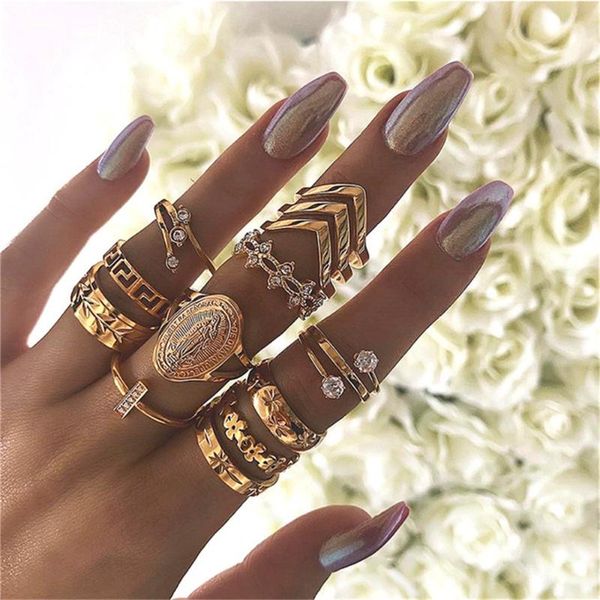 wedding rings 13 pcs/set women fashion virgin mary geometric flowers leaf gold finger boho charm jewelry accessories mother's day gifts, Slivery;golden
wedding rings 13 pcs/set women fashion virgin mary geometric flowers leaf gold finger boho charm jewelry accessories mother's day gifts, Slivery;golden
