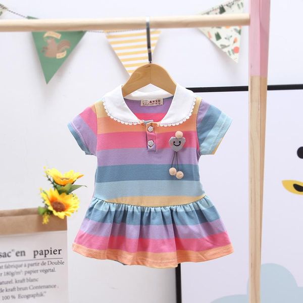 girl's dresses 2021 toddler girls dresess striped rainbow cute cotton soft turn-down collar baby clothes summer short sleeve clothing f, Red;yellow
girl's dresses 2021 toddler girls dresess striped rainbow cute cotton soft turn-down collar baby clothes summer short sleeve clothing f, Red;yellow