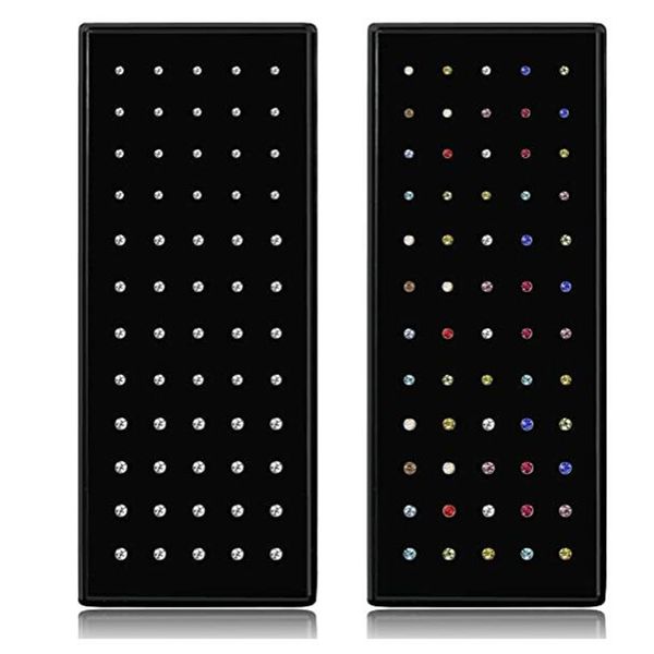 60pcs stainless crystal nose ring set women surgical steel nose piercing ear bone needle studs body jewelry, Silver
60pcs stainless crystal nose ring set women surgical steel nose piercing ear bone needle studs body jewelry, Silver