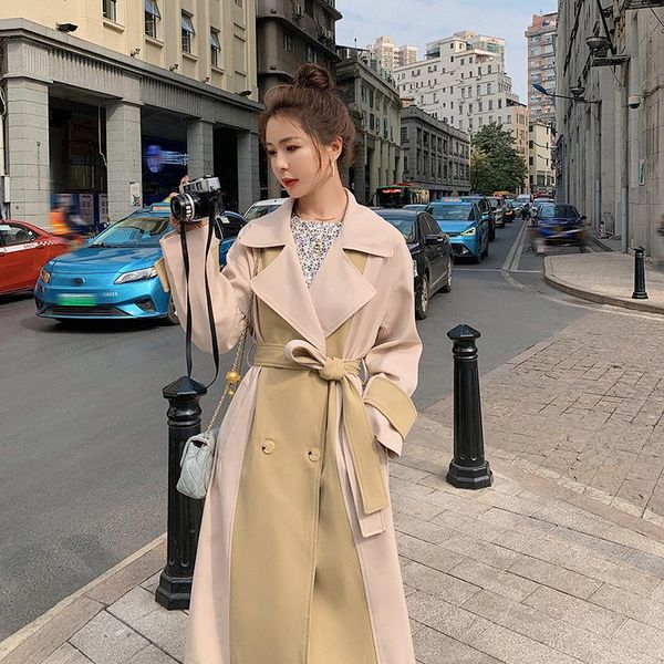 women's trench coats autumn 2021 british style waist length contrast color windbreaker jacket design sense of women, Tan;black
women's trench coats autumn 2021 british style waist length contrast color windbreaker jacket design sense of women, Tan;black