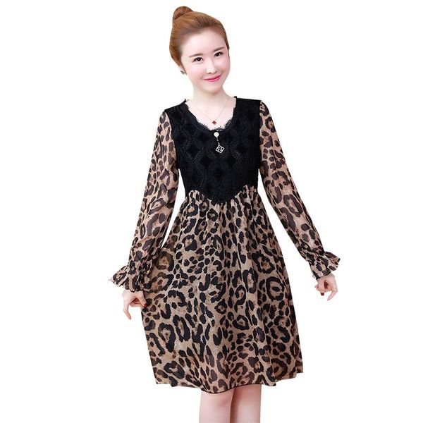 casual dresses women leopard midi dress 2021 summer bohemian o neck long sleeve ruffles print club party vestidos plus size v441, Black;gray 
casual dresses women leopard midi dress 2021 summer bohemian o neck long sleeve ruffles print club party vestidos plus size v441, Black;gray