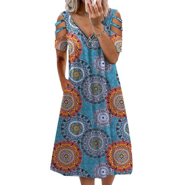 casual dresses v-neck zipper vintage print midi dress women summer a-line short sleeve off shoulder holiday knee length vestido, Black;gray
casual dresses v-neck zipper vintage print midi dress women summer a-line short sleeve off shoulder holiday knee length vestido, Black;gray
