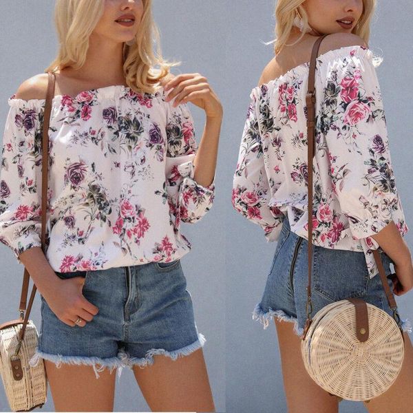 women's blouses & shirts women off shoulder floral blouse shirt 2021 summer casual lady loose print fashion short sleeve slash neck cl, White
women's blouses & shirts women off shoulder floral blouse shirt 2021 summer casual lady loose print fashion short sleeve slash neck cl, White