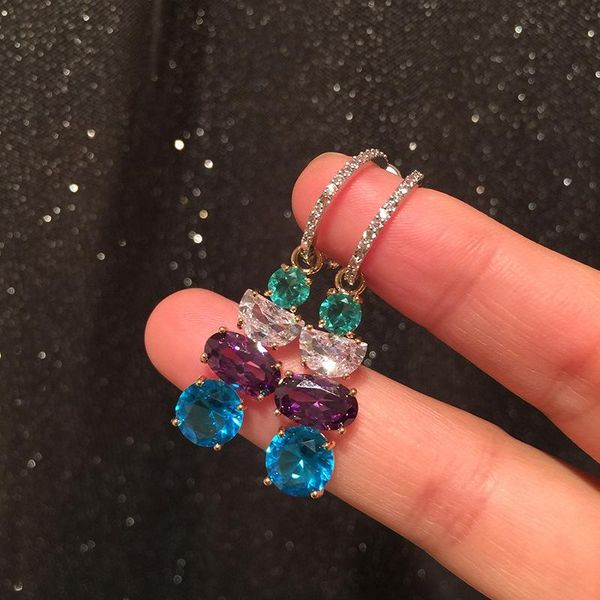 dangle & chandelier blue earrings retro hong kong style s925 luxurious atmosphere simple super flash gradient transparent tassel, Silver
dangle & chandelier blue earrings retro hong kong style s925 luxurious atmosphere simple super flash gradient transparent tassel, Silver