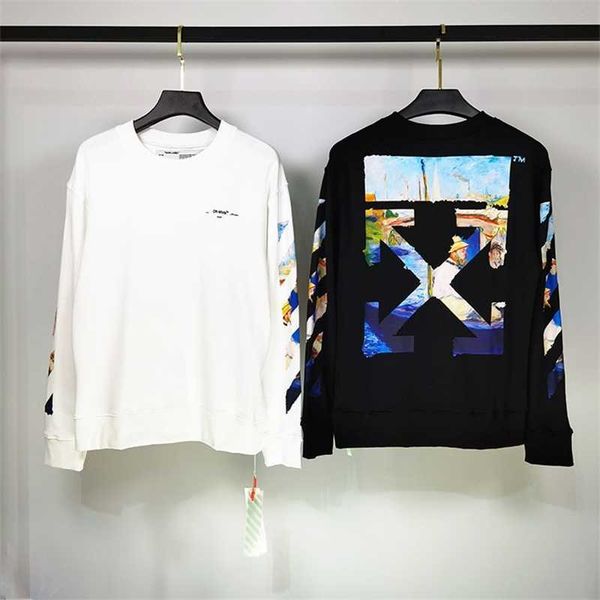 hoodiesOff ow white Monet oil painting boat arrow round neck sweater hip hop loose couple spring and autumn tide brand jacket
hoodiesOff ow white Monet oil painting boat arrow round neck sweater hip hop loose couple spring and autumn tide brand jacket