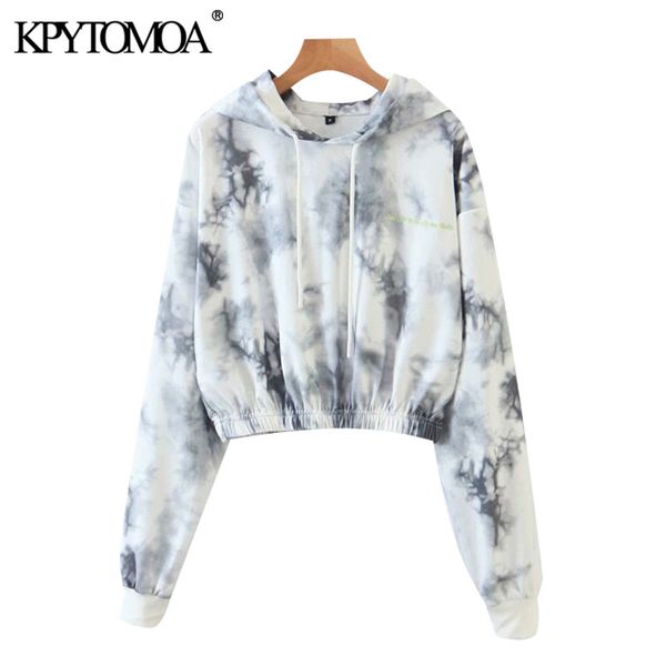 women fashion tie-dye print cropped hoodies sweatshirts vintage long sleeve elastic hem female pullovers chic 210416, Black
women fashion tie-dye print cropped hoodies sweatshirts vintage long sleeve elastic hem female pullovers chic 210416, Black