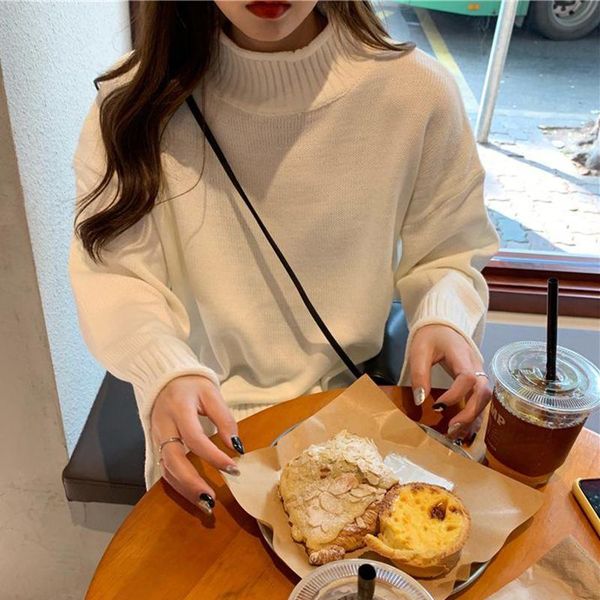 women's sweaters rimocy simple casual oversized sweater women 2021 autumn candy colors loose pullover for woman solid basic student jum, White;black
women's sweaters rimocy simple casual oversized sweater women 2021 autumn candy colors loose pullover for woman solid basic student jum, White;black