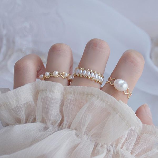 cluster rings delicate jewelry 14k real gold adjustable freshwater pearl for women elegant wave engagement, Golden;silver
cluster rings delicate jewelry 14k real gold adjustable freshwater pearl for women elegant wave engagement, Golden;silver