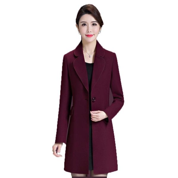 women's wool & blends 2021 mom woolen jacket women autumn winter plus size 5xl slim korean gray wine red fashion thick warm long coat g, Black
women's wool & blends 2021 mom woolen jacket women autumn winter plus size 5xl slim korean gray wine red fashion thick warm long coat g, Black