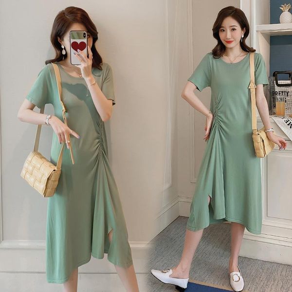 7872# maternity clothes summer cotton o neck plain color short sleeves loose stylish dress pregnant women mom dresses, White
7872# maternity clothes summer cotton o neck plain color short sleeves loose stylish dress pregnant women mom dresses, White