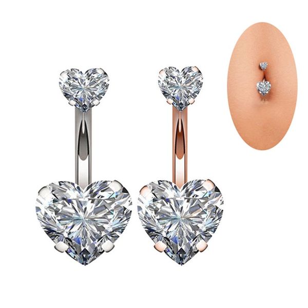 316l surgical steel 14g belly button rings clear diamond zircon cz navel rings belly jewelry love heart white rose gold 867 r2, Silver
316l surgical steel 14g belly button rings clear diamond zircon cz navel rings belly jewelry love heart white rose gold 867 r2, Silver