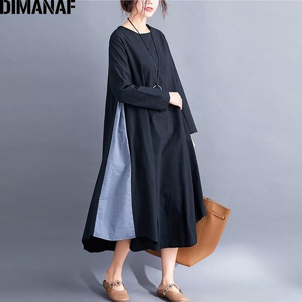 casual dresses dimanaf plus size women dress vintage long sleeve linen female elegant lady vestidos spliced loose big 2021 autumn, Black;gray
casual dresses dimanaf plus size women dress vintage long sleeve linen female elegant lady vestidos spliced loose big 2021 autumn, Black;gray