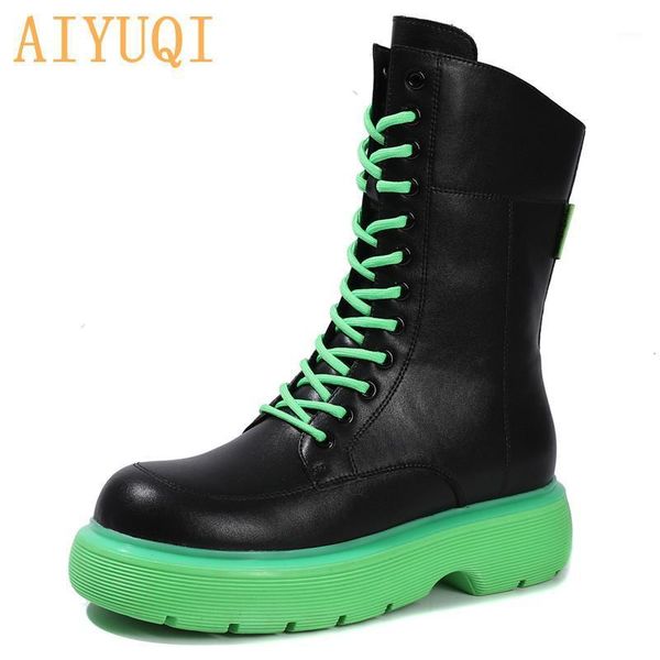 boots women's autumn 2021 platform genuine leather mid-tube lace-up trend british style women1, Black
boots women's autumn 2021 platform genuine leather mid-tube lace-up trend british style women1, Black
