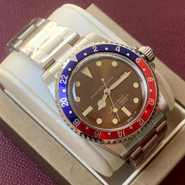 wristwatches watch automatic movement vintage acrylic men's 39.5mm stainless steel case bracelet limited edition 1960 glass 03, Slivery;brown
wristwatches watch automatic movement vintage acrylic men's 39.5mm stainless steel case bracelet limited edition 1960 glass 03, Slivery;brown