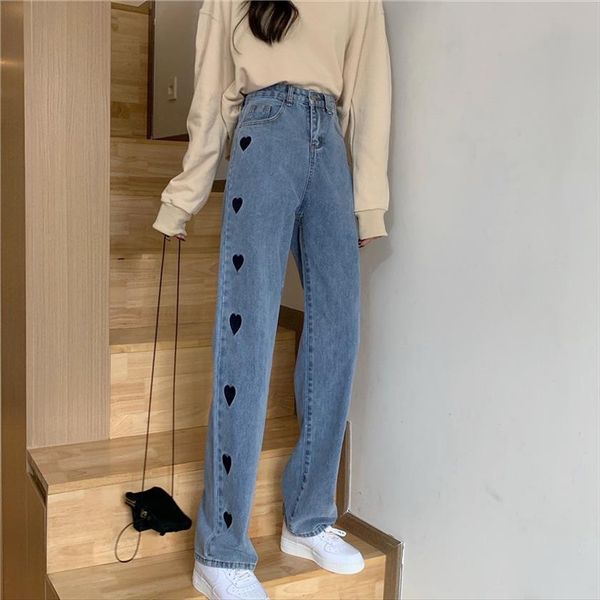 japanese harajuku streetwear blue womens jean high waist heart embroidery denim wide leg pants elegant korean kawaii
japanese harajuku streetwear blue womens jean high waist heart embroidery denim wide leg pants elegant korean kawaii
