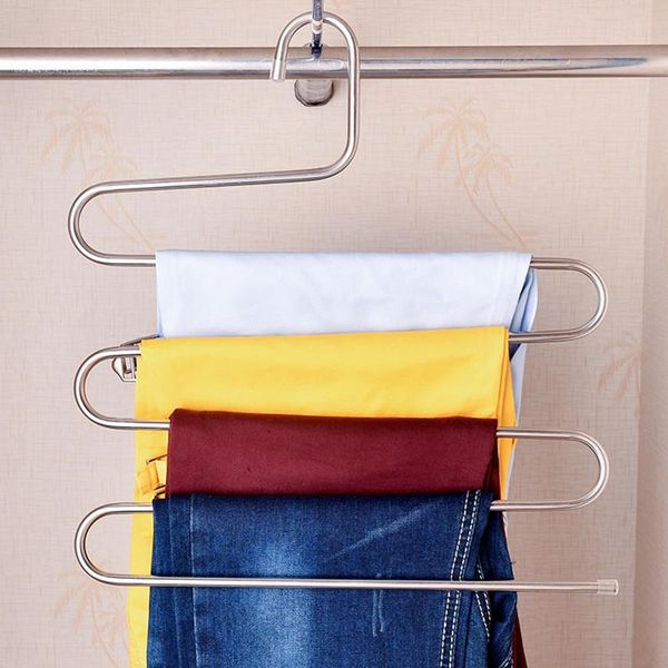 hangers & racks multi-functional s-type trouser rack stainless steel multi-layer traceless hanger zm102806
hangers & racks multi-functional s-type trouser rack stainless steel multi-layer traceless hanger zm102806