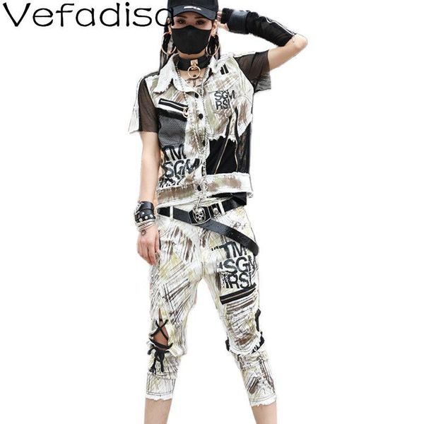 women's two piece pants vefadisa summer tie dye women pant sets 2021 mesh patchwork female blouse + hole calf-length streetwear set qyf, White
women's two piece pants vefadisa summer tie dye women pant sets 2021 mesh patchwork female blouse + hole calf-length streetwear set qyf, White