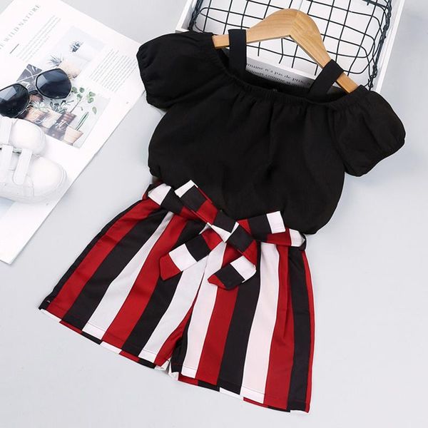 summer kid girls clothing set children off shoulder t-shirt striped pants 2pcs kids outfits clothes for baby sets, White
summer kid girls clothing set children off shoulder t-shirt striped pants 2pcs kids outfits clothes for baby sets, White