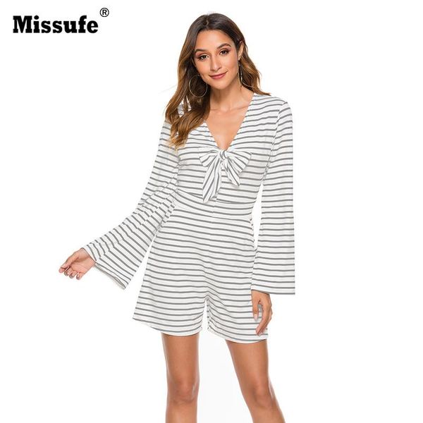 women's jumpsuits & rompers missufe womens jumpsuit shorts stripes printed long-sleeve mini v-neck polyester bow decor playsuit, Black;white
women's jumpsuits & rompers missufe womens jumpsuit shorts stripes printed long-sleeve mini v-neck polyester bow decor playsuit, Black;white