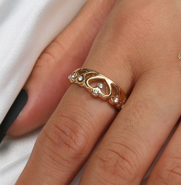 women's geometric hollow love lovely japanese white sweet ring female, Silver 
women's geometric hollow love lovely japanese white sweet ring female, Silver