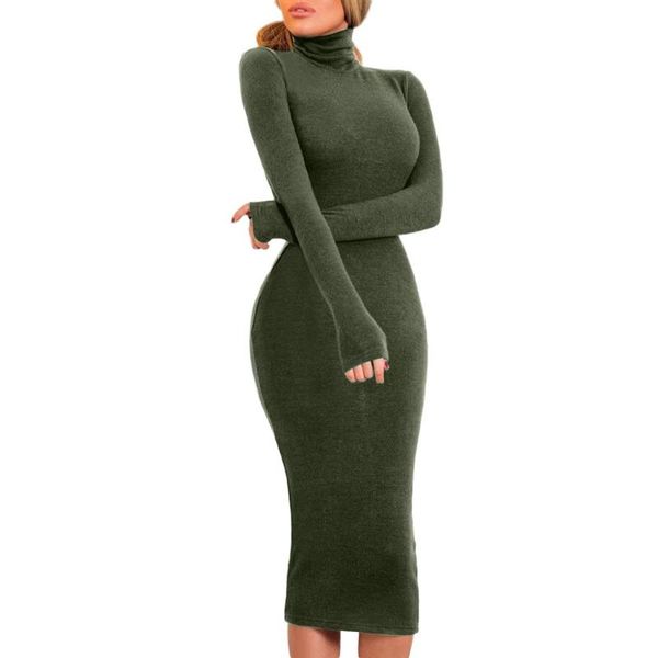 spring fashion ladies long dress high neck slim fitness jumper party vestidos solid color for women casual dresses, Black;gray
spring fashion ladies long dress high neck slim fitness jumper party vestidos solid color for women casual dresses, Black;gray