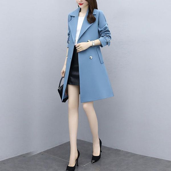 women's wool & blends windbreaker mid-length spring and autumn coat double-breasted casual loose long warm jacket waist slim fashion, Black
women's wool & blends windbreaker mid-length spring and autumn coat double-breasted casual loose long warm jacket waist slim fashion, Black