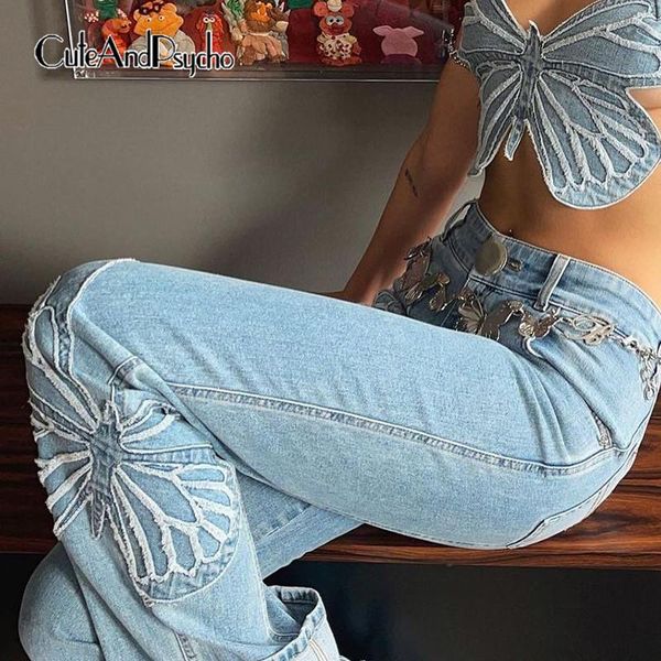women's jeans vintage butterfly patchwork y2k denim trousers grunge low waist straight pants streetwear chic aesthetic cuteandpsycho, Blue
women's jeans vintage butterfly patchwork y2k denim trousers grunge low waist straight pants streetwear chic aesthetic cuteandpsycho, Blue