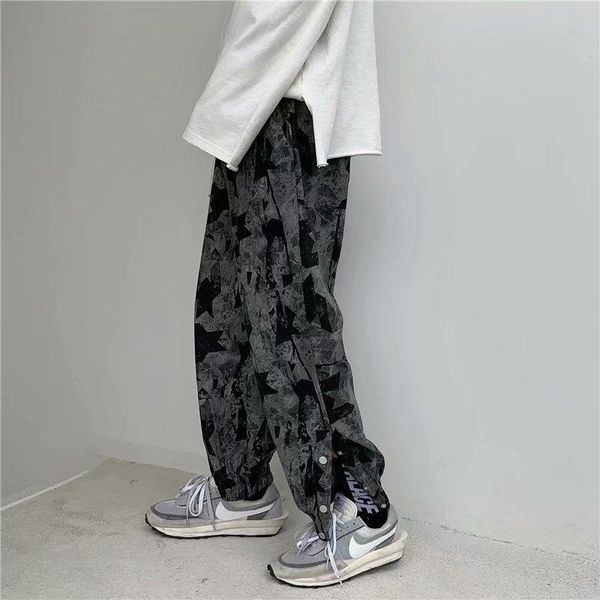 men's pants breasted camouflage trousers tide brand ins korean version of the trend ankle feet handsome nine points casual harlan, Black
men's pants breasted camouflage trousers tide brand ins korean version of the trend ankle feet handsome nine points casual harlan, Black