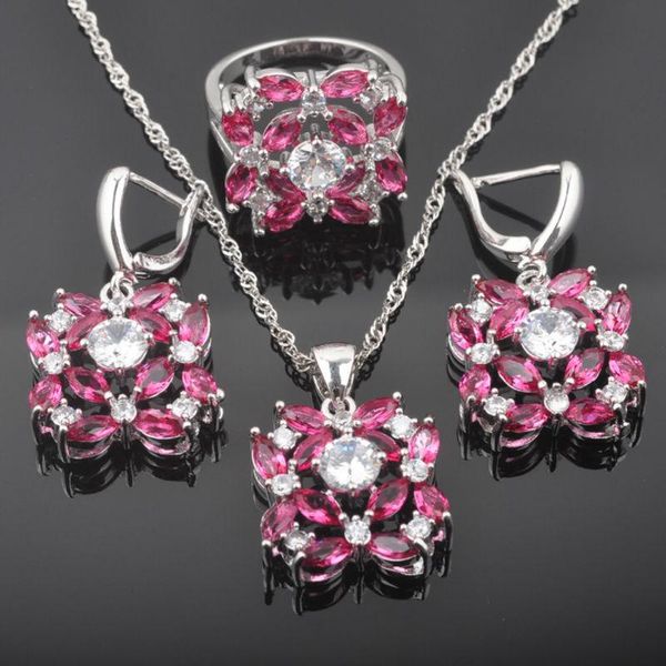 earrings & necklace perfect red rose zirconia women's silver color jewelry sets earrings/pendant/necklace/rings qz0363
earrings & necklace perfect red rose zirconia women's silver color jewelry sets earrings/pendant/necklace/rings qz0363