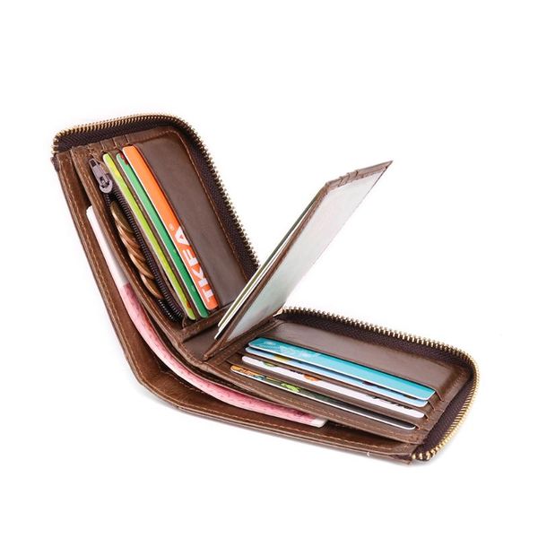 genuine leather men's wallet business retro fashion credit id card holder multiple slots zipper coin purse wallets, Red;black
genuine leather men's wallet business retro fashion credit id card holder multiple slots zipper coin purse wallets, Red;black