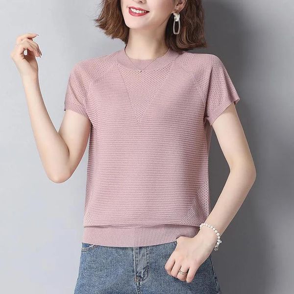 casual short sleeve knitwear female summer solid hollow out patchwork knitted t-shirt fashion o-neck womens clothing women's, White
casual short sleeve knitwear female summer solid hollow out patchwork knitted t-shirt fashion o-neck womens clothing women's, White