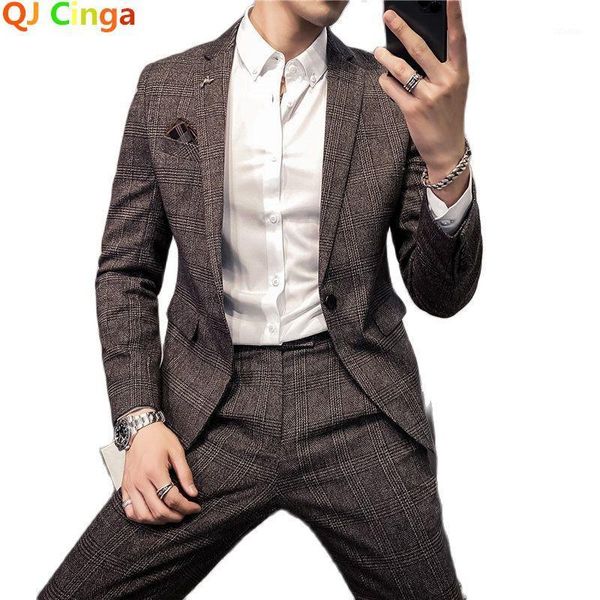 men's suits & blazers ( jacket + pants ) boutique fashion mens plaid casual business suit high-end social formal 2 pcs set groom weddin, White;black
men's suits & blazers ( jacket + pants ) boutique fashion mens plaid casual business suit high-end social formal 2 pcs set groom weddin, White;black