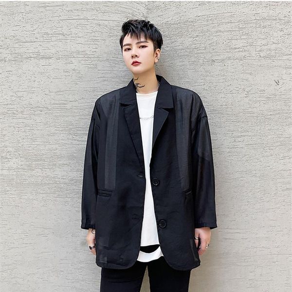 men's suits & blazers summer korean versatile loose silk thin cotton suit, White;black
men's suits & blazers summer korean versatile loose silk thin cotton suit, White;black