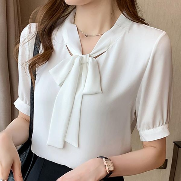 women's blouses & shirts summer blouse women short sleeve bow v-neck chiffon white shirt blusas mujer de moda 2021 femme f66
women's blouses & shirts summer blouse women short sleeve bow v-neck chiffon white shirt blusas mujer de moda 2021 femme f66