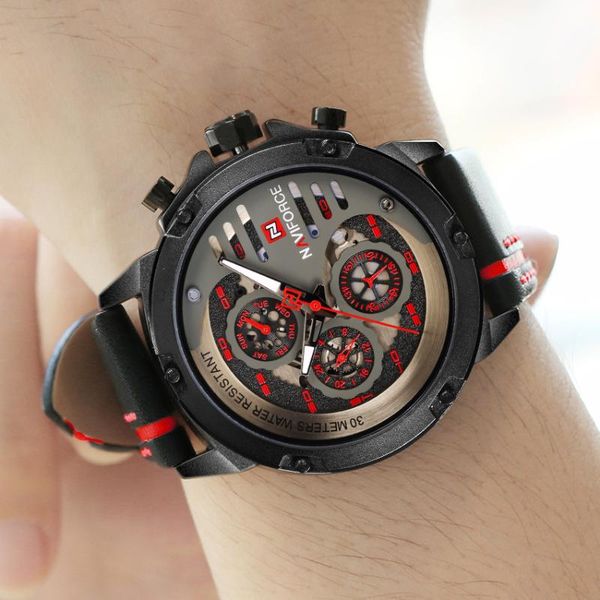 wristwatches naviforce watches mens waterproof big military quartz man leather sport wrist watch men clock 2021, Slivery;brown
wristwatches naviforce watches mens waterproof big military quartz man leather sport wrist watch men clock 2021, Slivery;brown