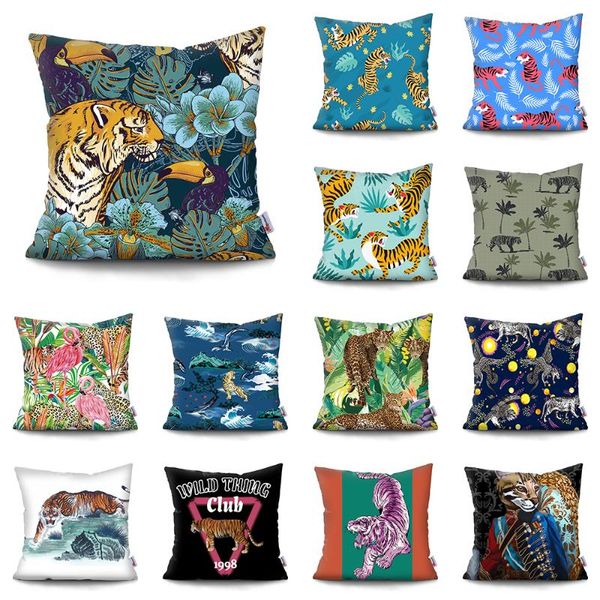 cushion/decorative pillow super soft short plush cushion cover simple retro tiger pillowcase car sofa home decor case covers decorative