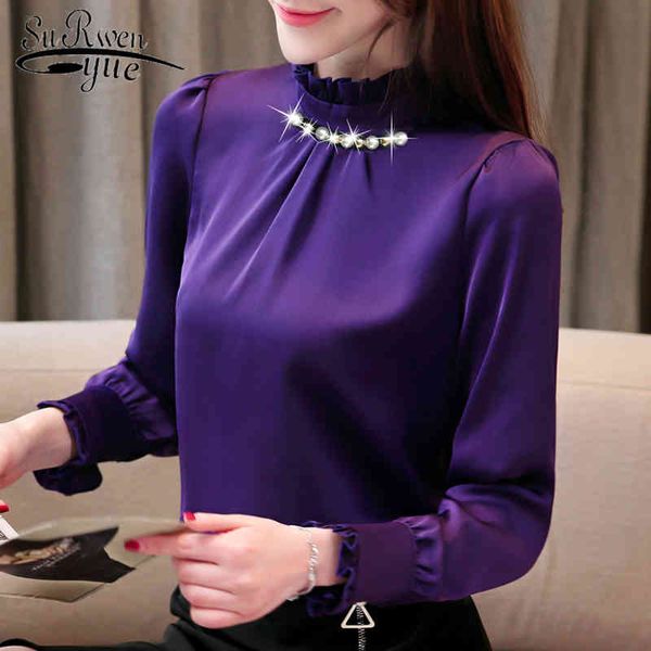 blusas mujer de moda long sleeve women chiffon blouse shirt beading stand collar office shirts 3090 50 210508, White
blusas mujer de moda long sleeve women chiffon blouse shirt beading stand collar office shirts 3090 50 210508, White